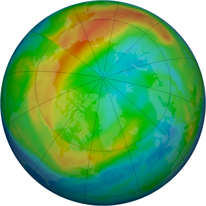 Arctic ozone map for 20 December 1984